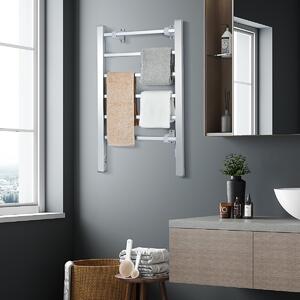 Costway Portasciugamani elettrico 2 in 1 con 6 sbarre in alluminio, Stendino elettrico 100W per vestiti e asciugamani