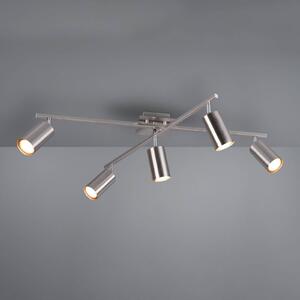 Trio Lighting Faretto da soffitto Marley a 5 luci, nichel opaco