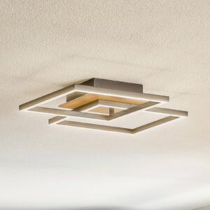 Briloner Plafoniera LED Frame, Switch dim, nero/legno