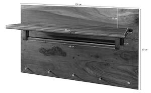 TORONTO #146 Appendiabiti in legno di sheesham - decapato / smoked cherry 100x32x60