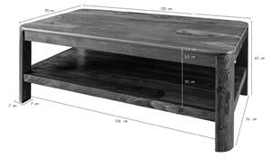 Tavolino da salotto in legno di Sheesham / Acacia 120x70x45 smoked cherry tinto TORONTO #105