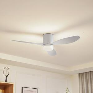 Lucande Ventilatore da soffitto LED Kayu, bianco, DC, silenzioso, Ø 132 cm