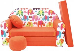 Divano letto per bambini con elefanti colorati 98 x 170 cm