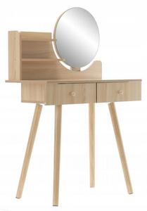 Tavolino da toilette in legno con sgabello