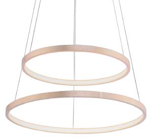 JUST LIGHT. Lampada LED a sospensione Circle oro, 2 luci