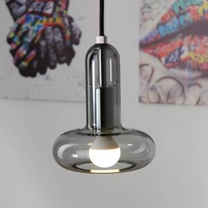 Eco-Light Lampada a sospensione Perseus, grigio fumo, Ø 15 cm, vetro, dimmerabile