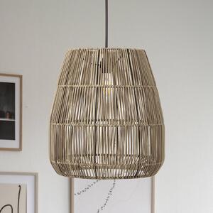 PR Home Lampada a sospensione Saigon, look rattan, grigio, Ø 38 cm