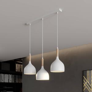 Luminex Lampada sospensione Noak 3 luci lunga bianco/legno