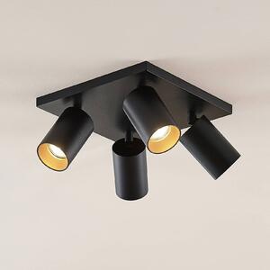 Arcchio Faretto Brinja, nero, angolare, Ø 6 cm, 4 luci, GU10 Brinja Arcchio, dimmerabile, Nero, Corridoio, Alluminio, Moderno, Faretto