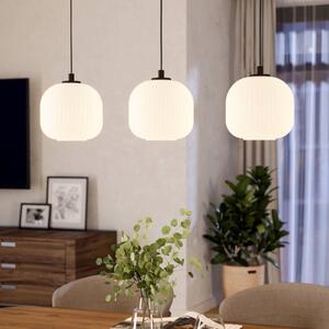 EGLO Lampada a sospensione Mantunalle, lunghezza 120 cm, bianco/nero, a 3 luci