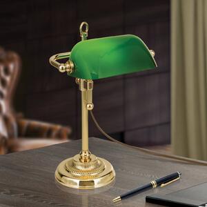 ORION Lampada da banchiere Harvard, ottone/verde, 32 cm