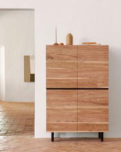 Credenza Uxue in legno massello di acacia finitura naturale 100 x 155 cm
