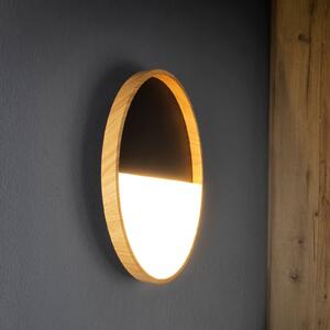 Eco-Light Applique a LED Vista, nero/legno chiaro, Ø 40 cm