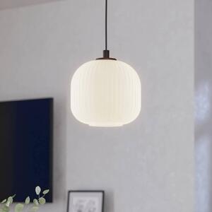 EGLO Lampada a sospensione Mantunalle, Ø 20 cm, bianco/nero, vetro