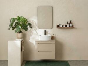 Mobile bagno sospeso con lavabo da appoggio rotondo Beige 60 cm - ARUBA