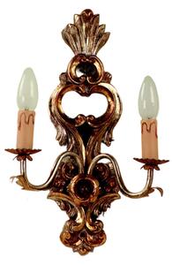Applique In Legno Classico Argento Mecca 2 Luci Falco