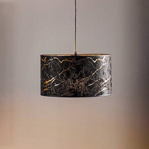 EMIBIG LIGHTING Sospensione Jari stoffa 1 luce nero-marmorizzato