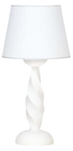 Lumetto In Legno Classico Bianco Opaco Con Paralume 1 Luce Coromorano