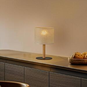 TK Lighting Lampada da tavolo Deva Nature, tessuto, legno