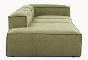 Chaise longue XL componibile in velluto a coste Lennon