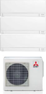 MITSUBISHI Climatizzatore Trial Split Inverter 9000+9000+12000 Btu Condizionatore con Pompa di Calore Classe A++/A Gas R32 WIFI (Unit Interna + Un