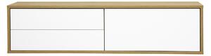 Mobile TV sospeso finitura bianca e legno chiaro rovere L120 cm FLEXO