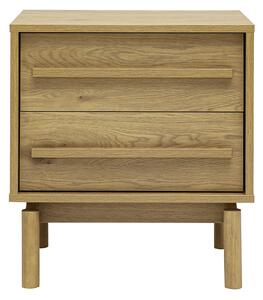 Comodino finitura legno di rovere 2 cassetti L50 cm YSEULT