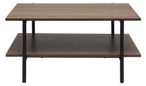 Tavolino rettangolare finitura legno scuro noce e metallo nero L80 cm PIPPA