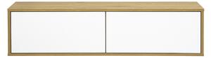 Mobile TV sospeso finitura bianca e legno chiaro quercia L120 cm FLEXO
