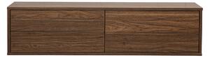 Mobile TV a parete finitura legno scuro noce L120 cm FLEXO