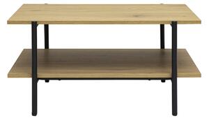 Tavolino rettangolare finitura legno chiaro rovere e metallo nero L80 cm PIPPA