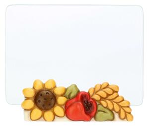 Portafoto in vetro con girasole e papavero Fiori e Fantasia