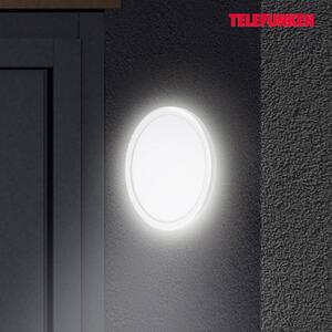 Telefunken Applique da esterno a LED Nizza, Ø 28 cm, bianco, 4.000K