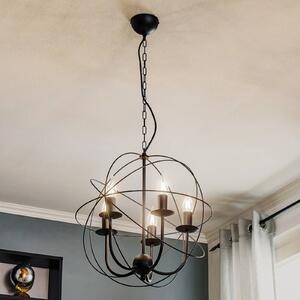 Luminex Lampadario Globe 5 luci nero