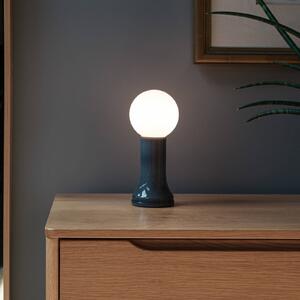 Lampada da tavolo Tala Shore, vetro, E27 Lampadina LED Globe, grigio