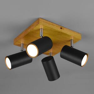 Trio Lighting Faretto a soffitto Marley, nero satinato, 4 luci