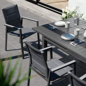 Tavolo da giardino allungabile Odyssea NATERIAL in alluminio grigio / argento per 10 persone 180/240x100cm