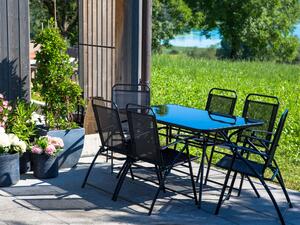 Tavolo da pranzo per esterno in acciaio Nero 140 x 80 cm da giardino moderno Beliani