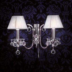 ORION Applique Design di cristallo di stoffa argento 2L