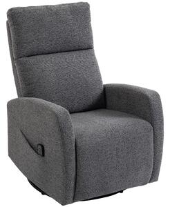 HOMCOM Poltrona Relax Massaggiante in Chenille con Funzione Riscaldante, Rotazione 360°, Meccanismo Oscillante, Regolazione Manuale, Grigio Scuro | Aosom Italy