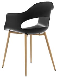 Set di 2 sedie da pranzo in materiale sintetico Nero con gambe eleganti decorative Beliani