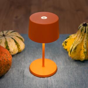 Zafferano Olivia mini 3K lampada da tavolo ricaricabile arancione