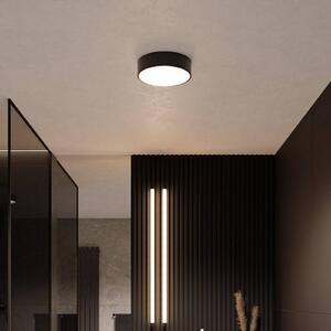 TEMAR LIGHTING Plafoniera Cleo, Ø 20 cm, IP54, nero, metallo, E27