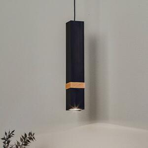 Eko-Light Lampada a sospensione Vidar, nero con legno 1 luci