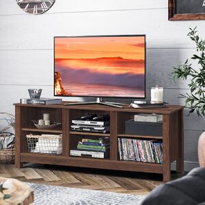 Costway Mobile TV con mensole aperta e struttura resistente, Tavolino da divano per videogiochi per casa e ufficio Marrone