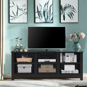Costway Mobile TV con mensole aperta e struttura resistente, Tavolino da divano per videogiochi per casa e ufficio Nero