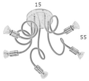 Plafoniera classica illuminando frida pl5 gu10 led metallo orientabile - Illuminando