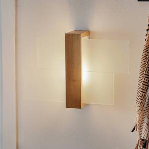 SOLLUX LIGHTING Applique Shifted 1, vetro e legno chiaro