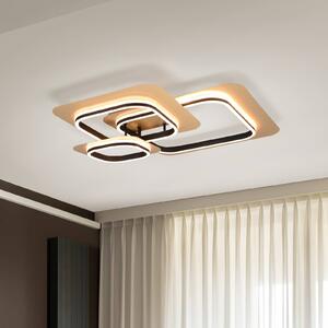 Trio Lighting Plafoniera LED Lugo, oro-nero, 74x74 cm