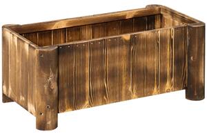 Outsunny Fioriera Vaso per Piante Box Rettangolare in Legno di Abete 70 x 35 x 30cm|Aosom